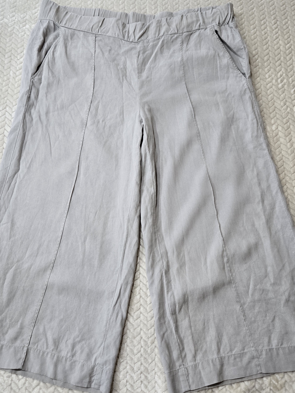 Cloth & Stone Tencel Cropped Wide Leg Pants Size M Gray
